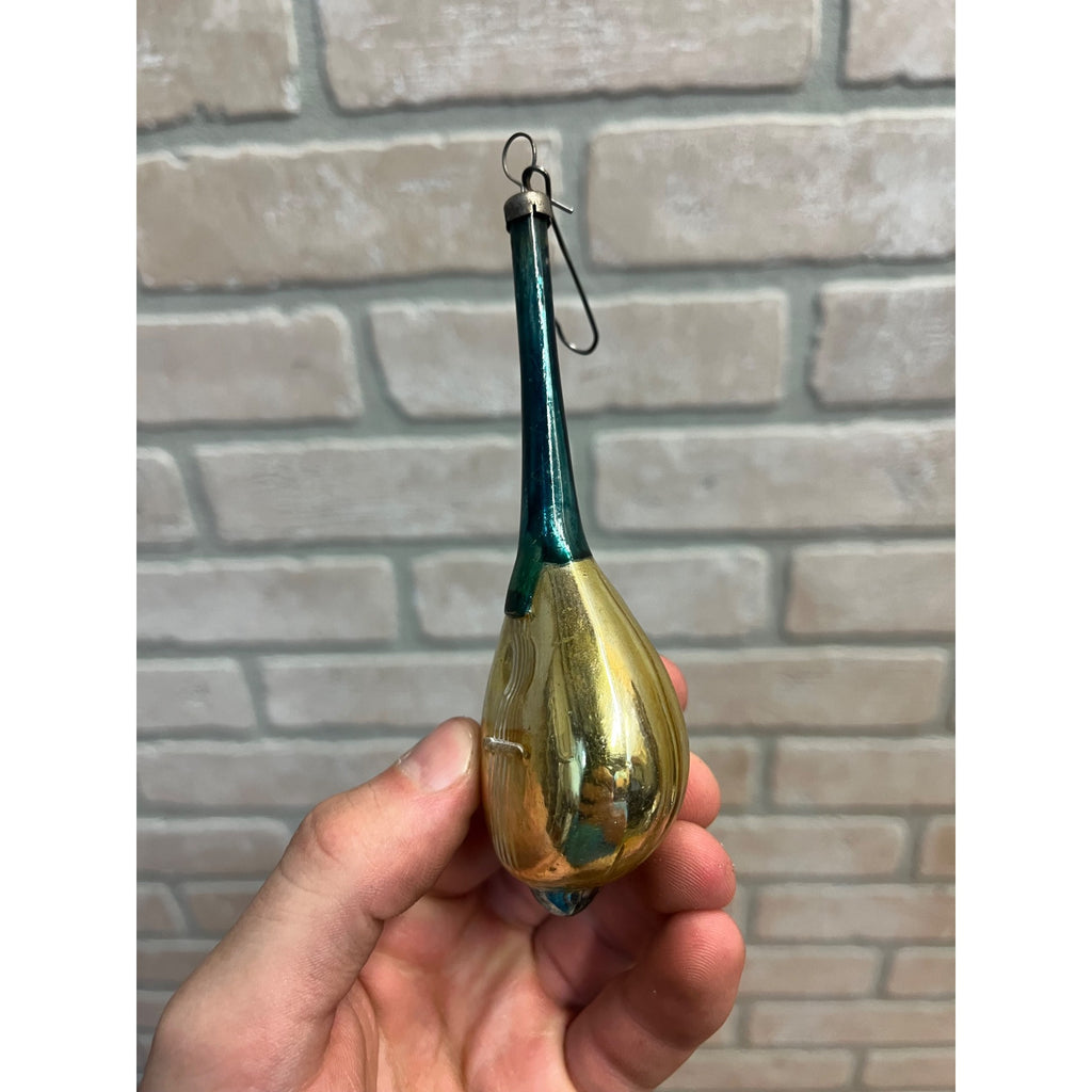 Vintage German Mercury Blown Glass Ornament String Instrument Mandolin
