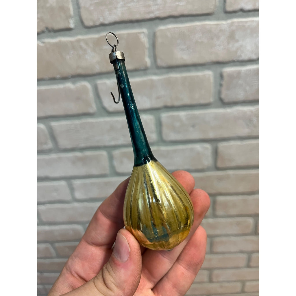 Vintage German Mercury Blown Glass Ornament String Instrument Mandolin