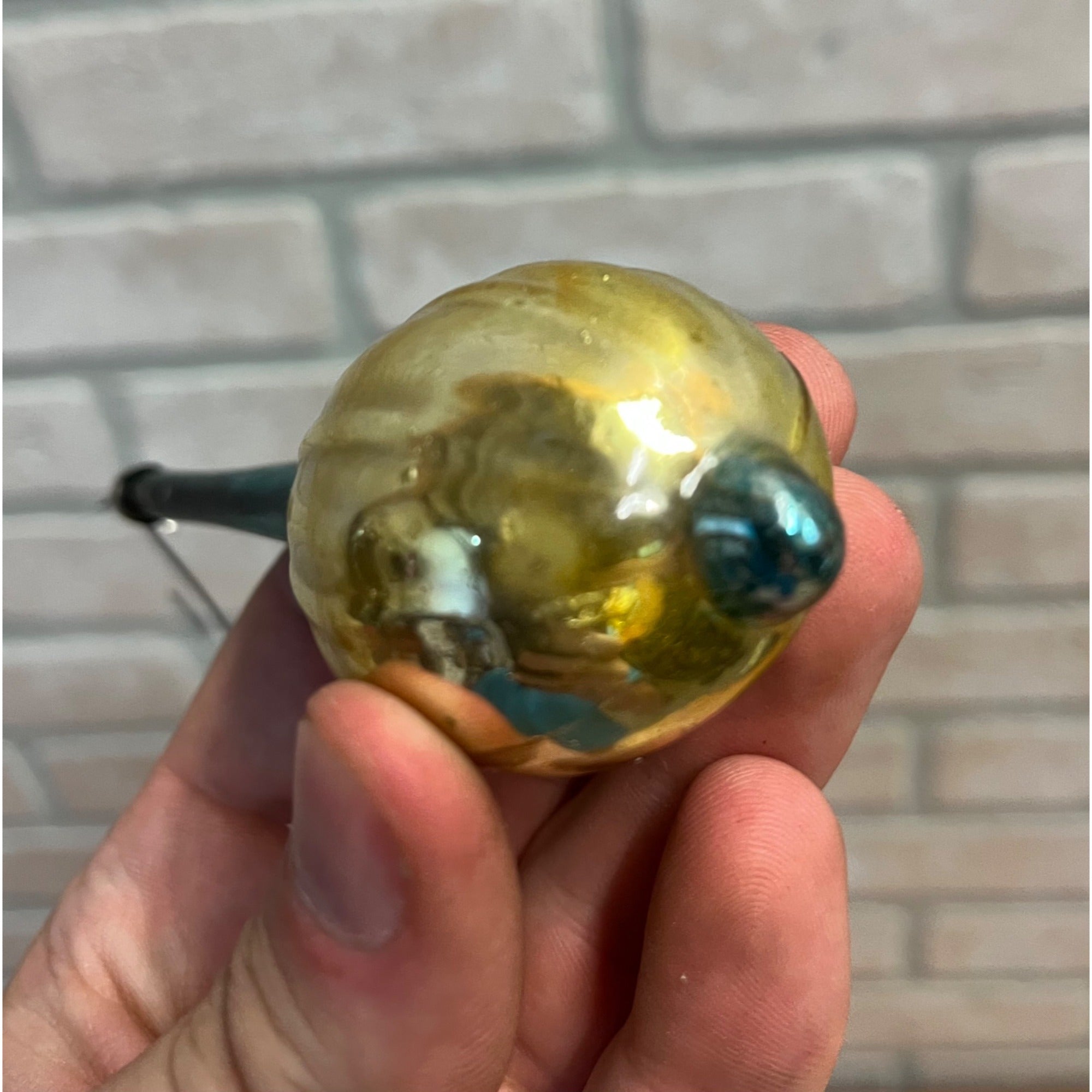 Vintage German Mercury Blown Glass Ornament String Instrument Mandolin