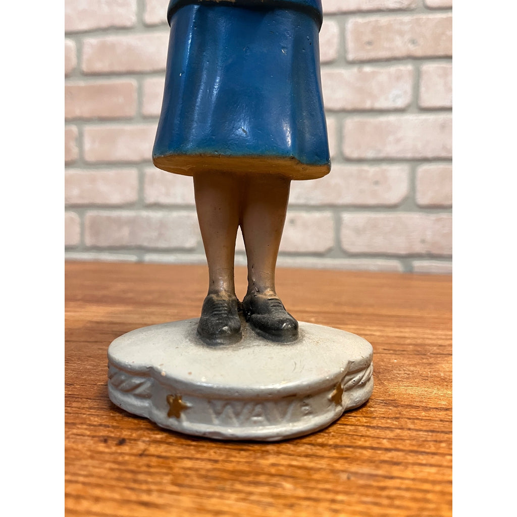 RARE Vintage WWII US Navy WAVE Enlistment Statue Plaster Women 12" Display
