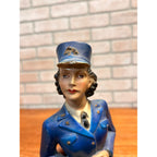 RARE Vintage WWII US Navy WAVE Enlistment Statue Plaster Women 12" Display