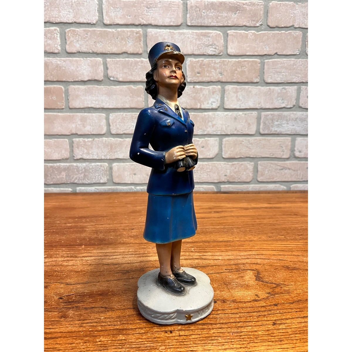 RARE Vintage WWII US Navy WAVE Enlistment Statue Plaster Women 12" Display