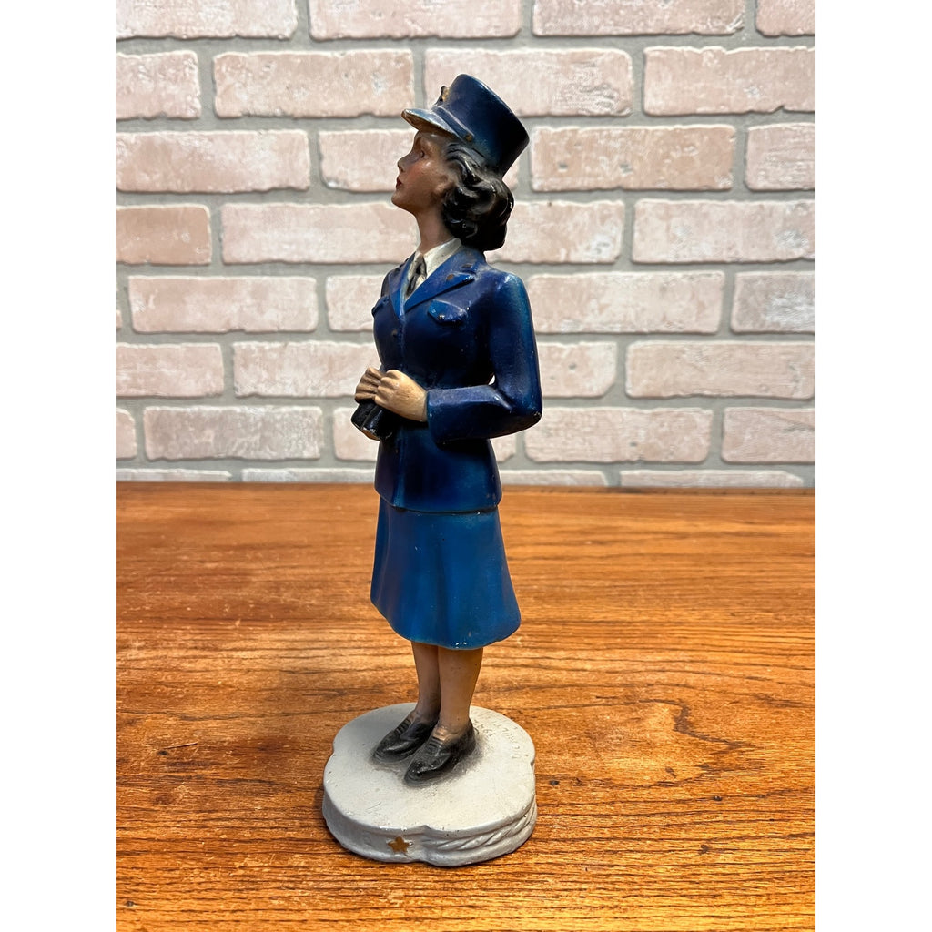 RARE Vintage WWII US Navy WAVE Enlistment Statue Plaster Women 12" Display