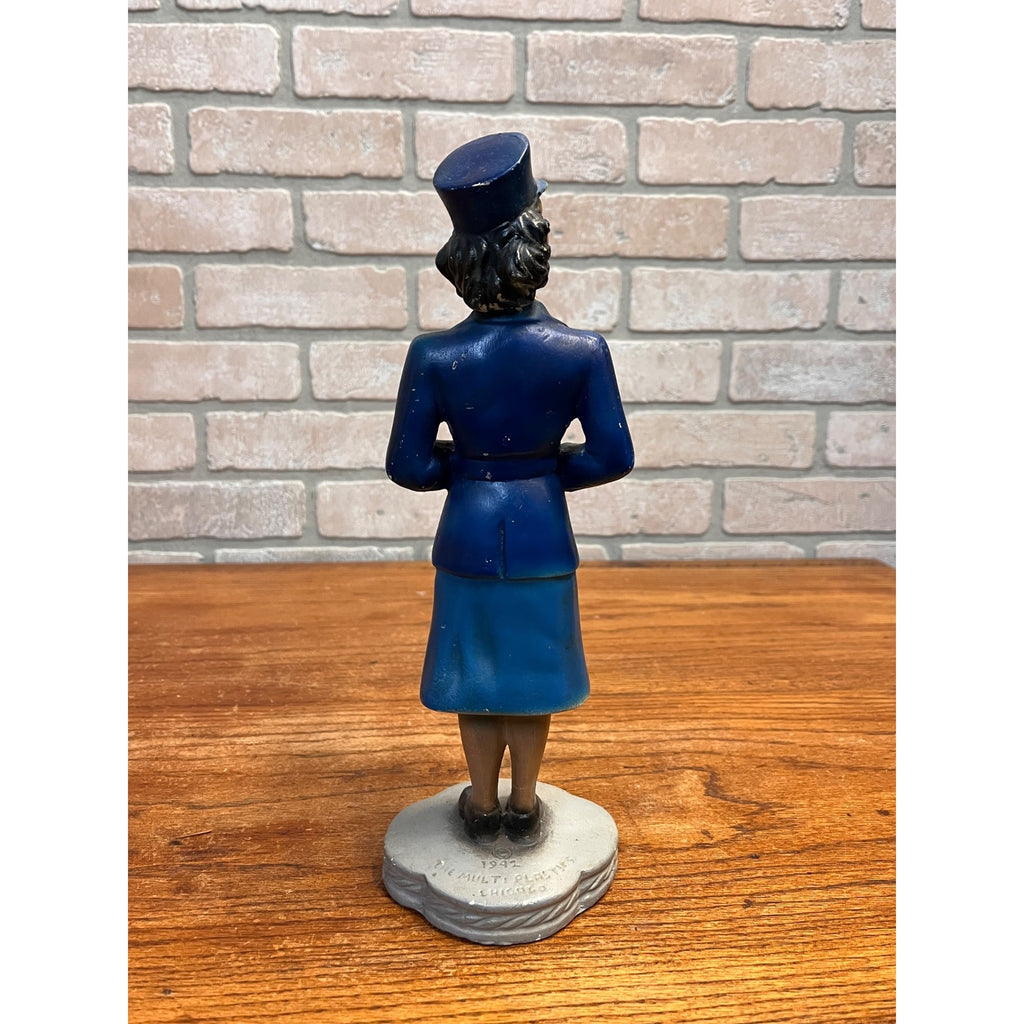 RARE Vintage WWII US Navy WAVE Enlistment Statue Plaster Women 12" Display