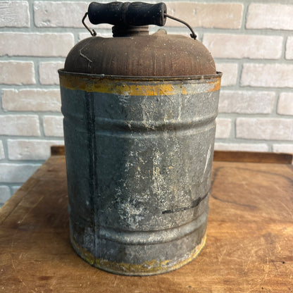 Vintage 1900s HSB & Co. Cruso Chicken Hen Galvanized Oil Can Farm Advertising