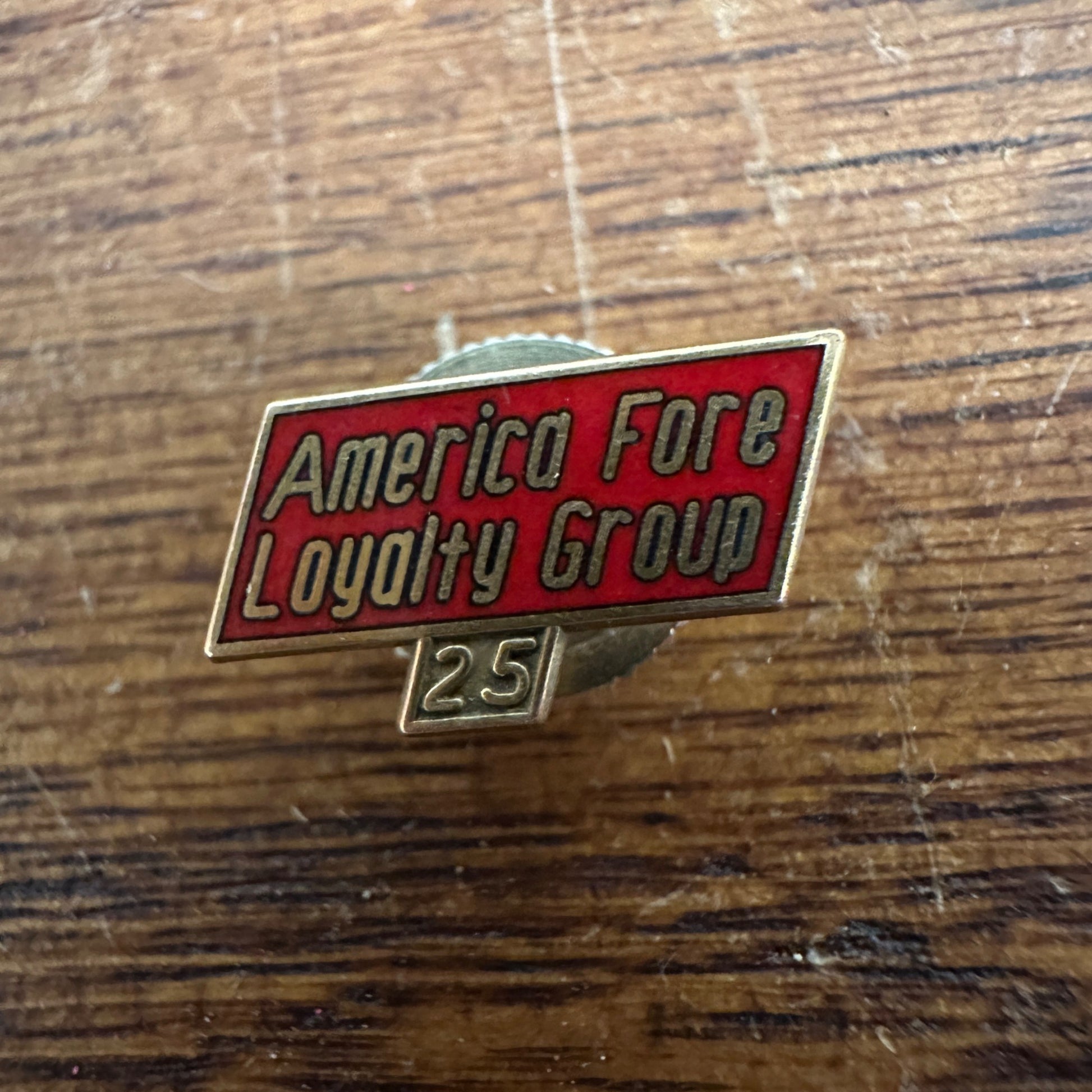Vintage 1/10 10K Yellow Gold Tie Tack Stud - America Fore Loyalty Group Insurance