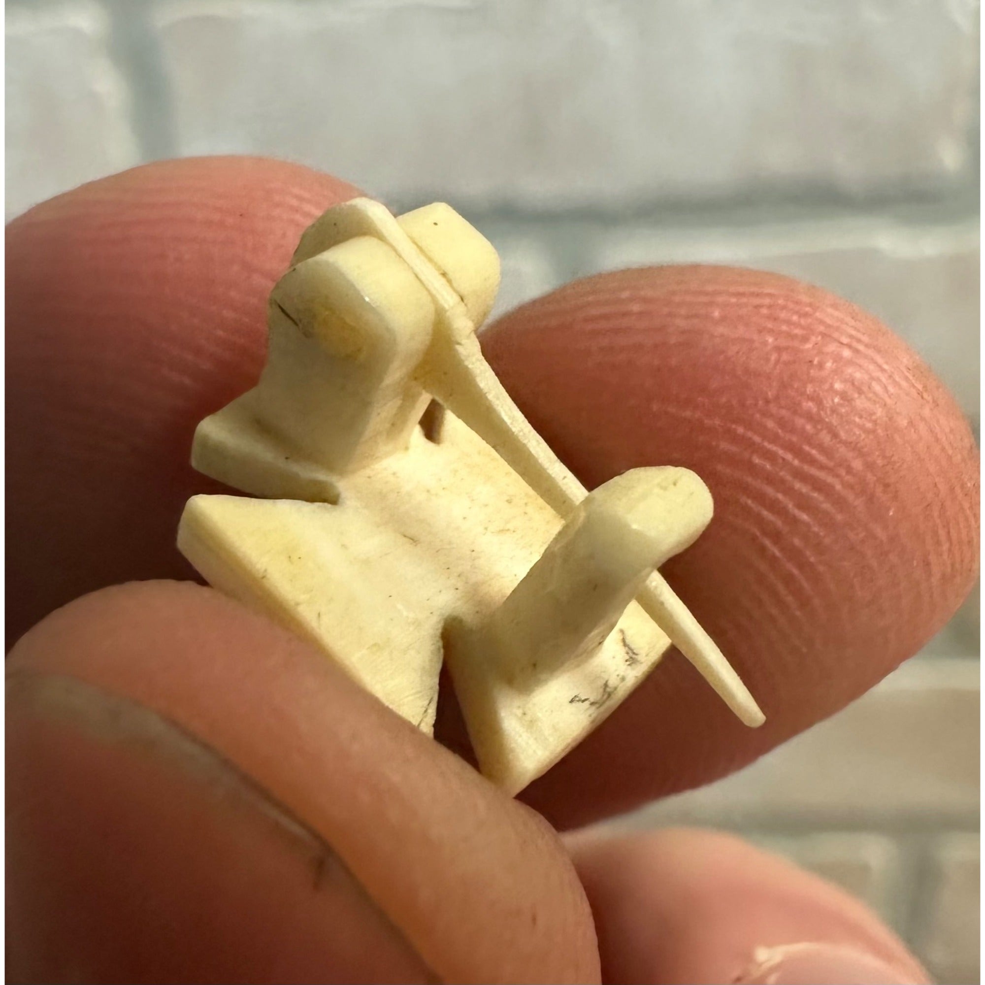 Early 19th Century IHN "In His Name" Jesus Religious Catholic Hand Carved Pin Reliquary