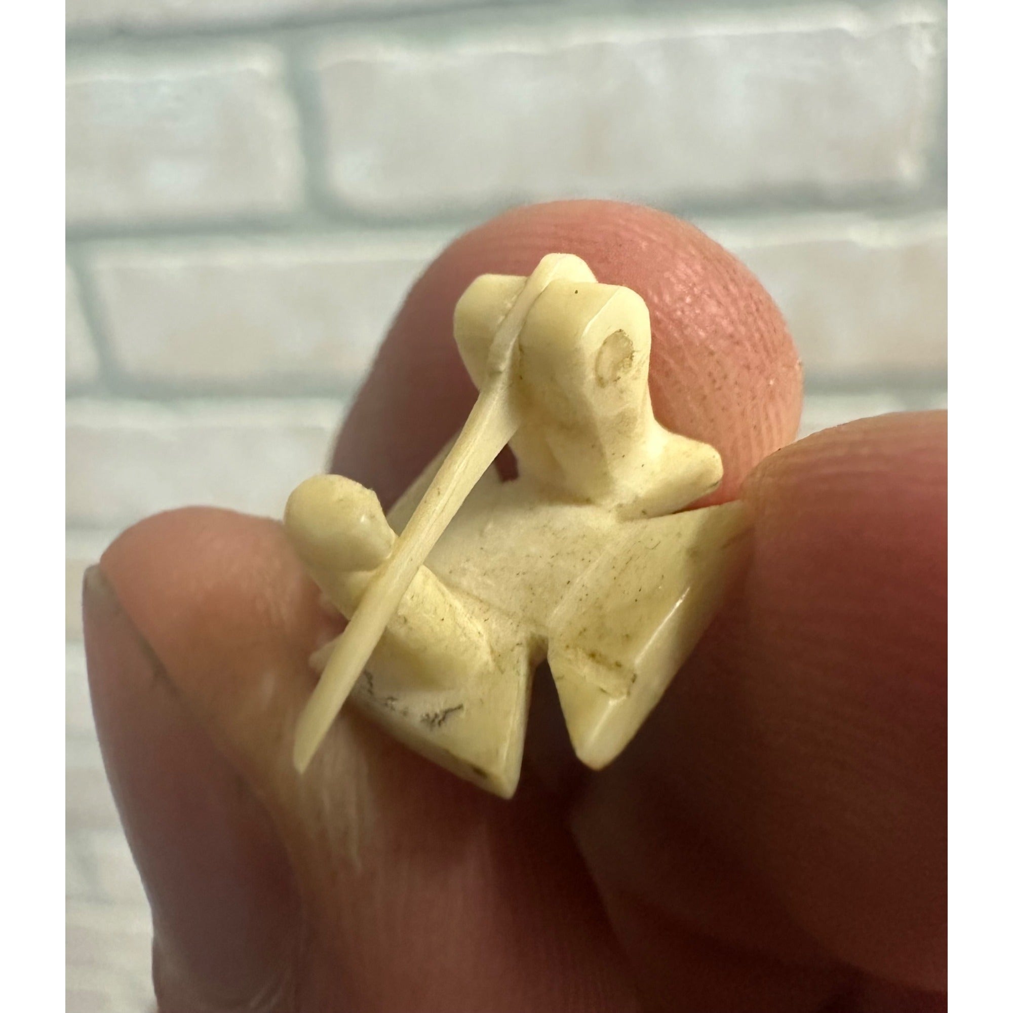 Early 19th Century IHN "In His Name" Jesus Religious Catholic Hand Carved Pin Reliquary