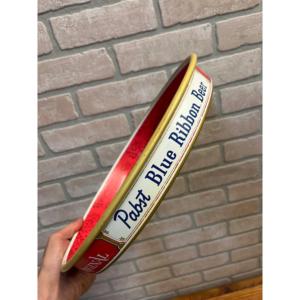 Vintage 1960s Pabst Blue RIbbon beer Milwaukee Bartender Metal Advertising Tray