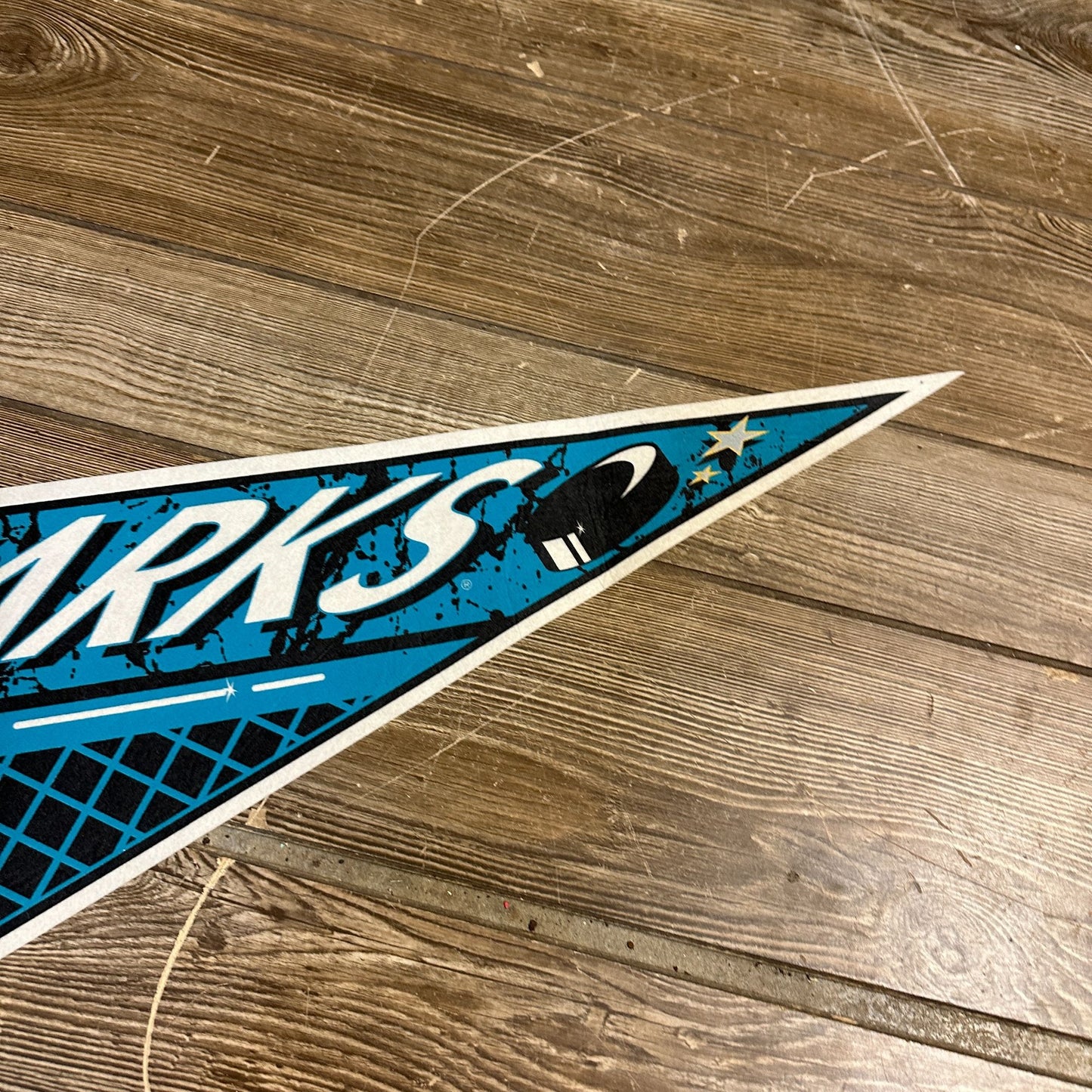 NHL SAN JOSE SHARKS VINTAGE 90S HOCKEY SPORTS PENNANT WINCRAFT MADE IN USA