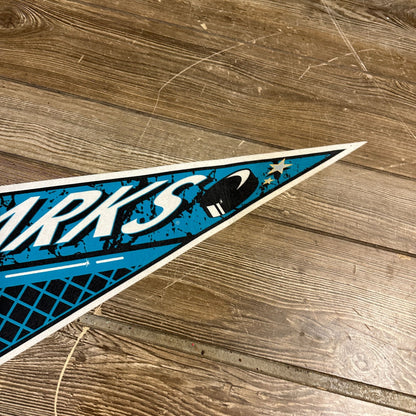 NHL SAN JOSE SHARKS VINTAGE 90S HOCKEY SPORTS PENNANT WINCRAFT MADE IN USA