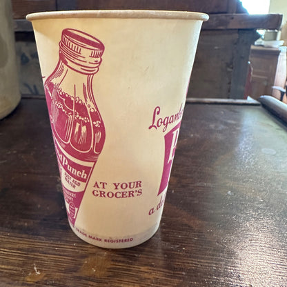 SCARCE Portland Punch Paper Wax Sample Cup 3-3/4" Soda Promotional