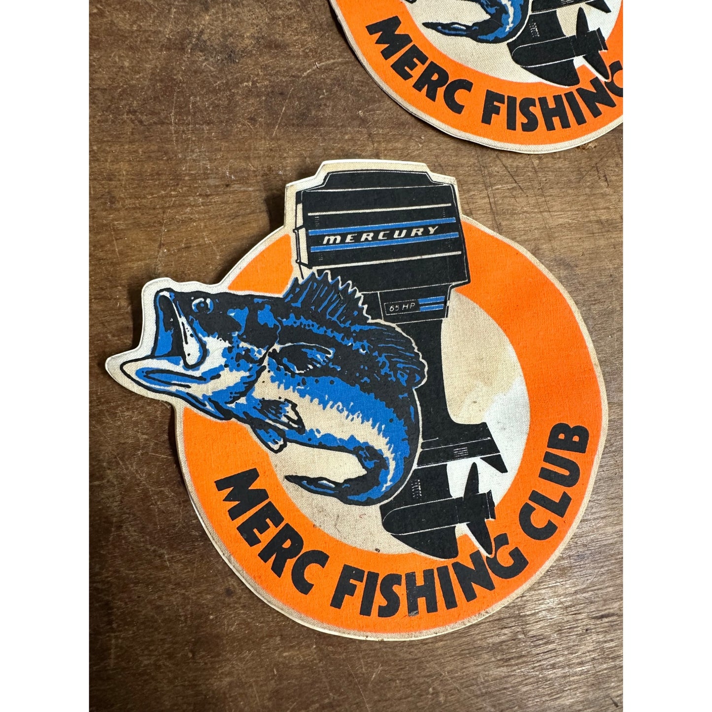 Vintage 1950s Merc Fishing Club Merucry Marine Outboards Lot (2) Iron-On Patches