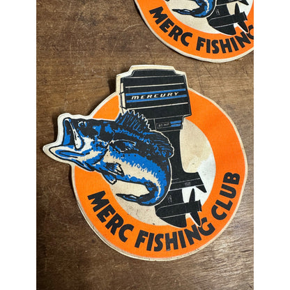 Vintage 1950s Merc Fishing Club Merucry Marine Outboards Lot (2) Iron-On Patches