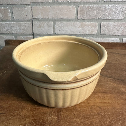 ANTIQUE RED WING SAFFRON WARE POTTERY CASSEROLE W/ LID