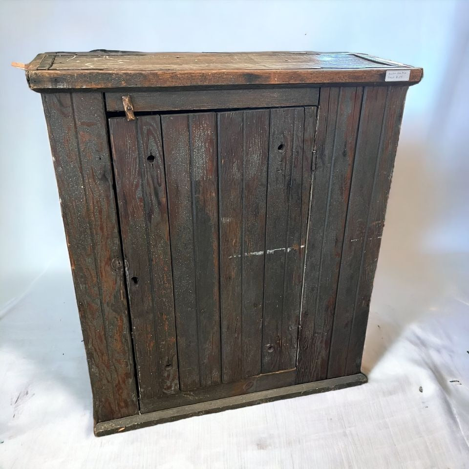 Antique Primitive Chippy Blue Pie Safe Cabinet Cupboard