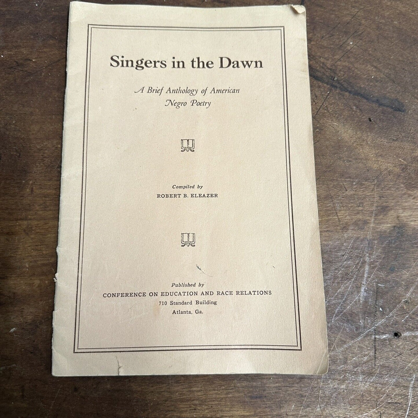Singers in the Dawn; a Brief Anthology of American Negro Poetry (1936) Booklet
