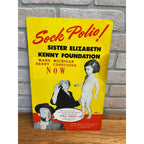 Vintage 1950s Sock Polio Fundraiser Advertising Sign w/ Bing Crosby Michigan