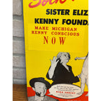 Vintage 1950s Sock Polio Fundraiser Advertising Sign w/ Bing Crosby Michigan