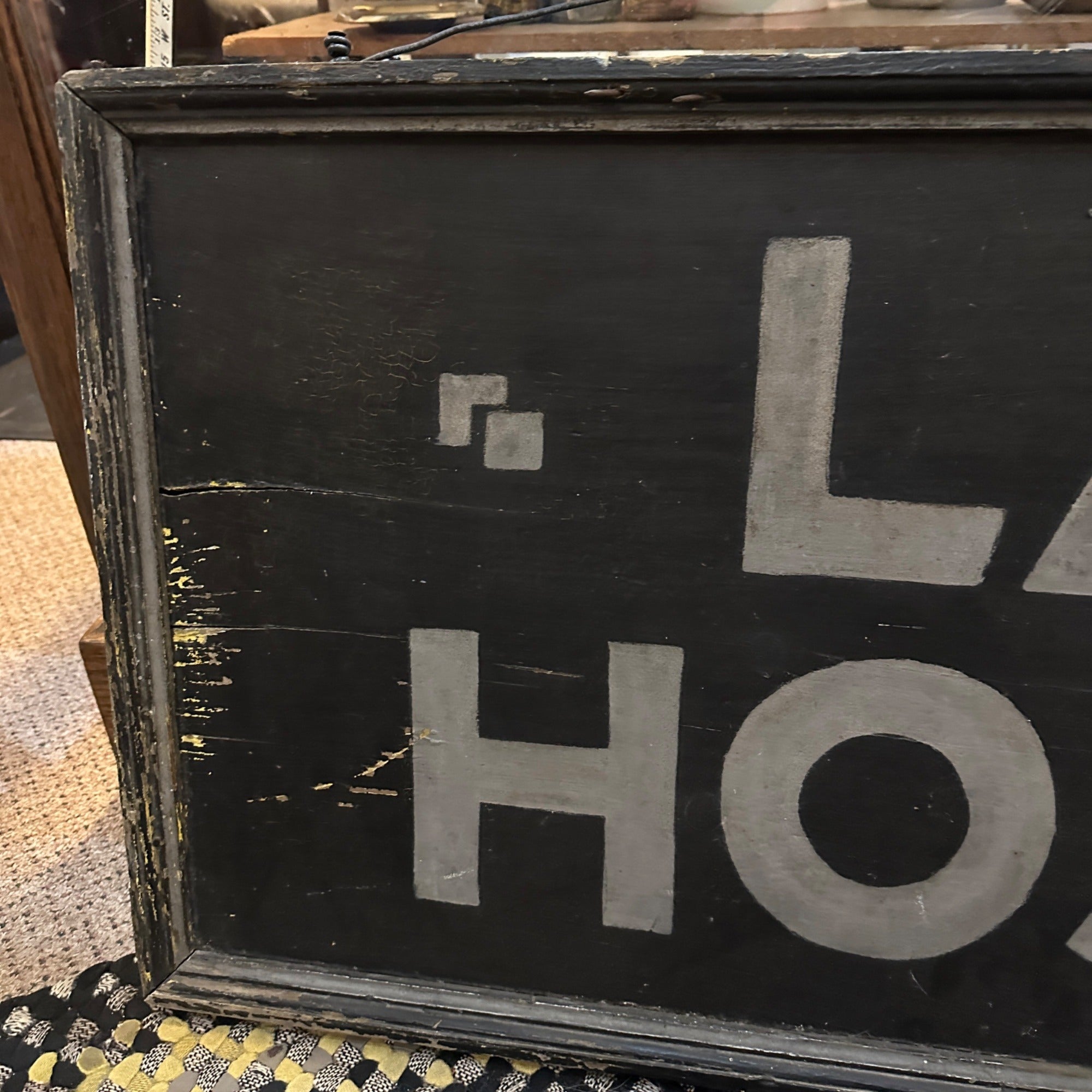 Original 5ft Lapeer Hospital Insane Asylum Wooden Trade Sign Primitive Medical