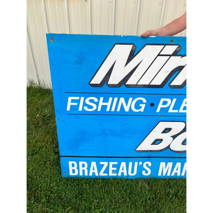 Vintage HUGE Mirrocraft Fishing & Pontoon Boats Metal Advertising SIgn Suring Wi