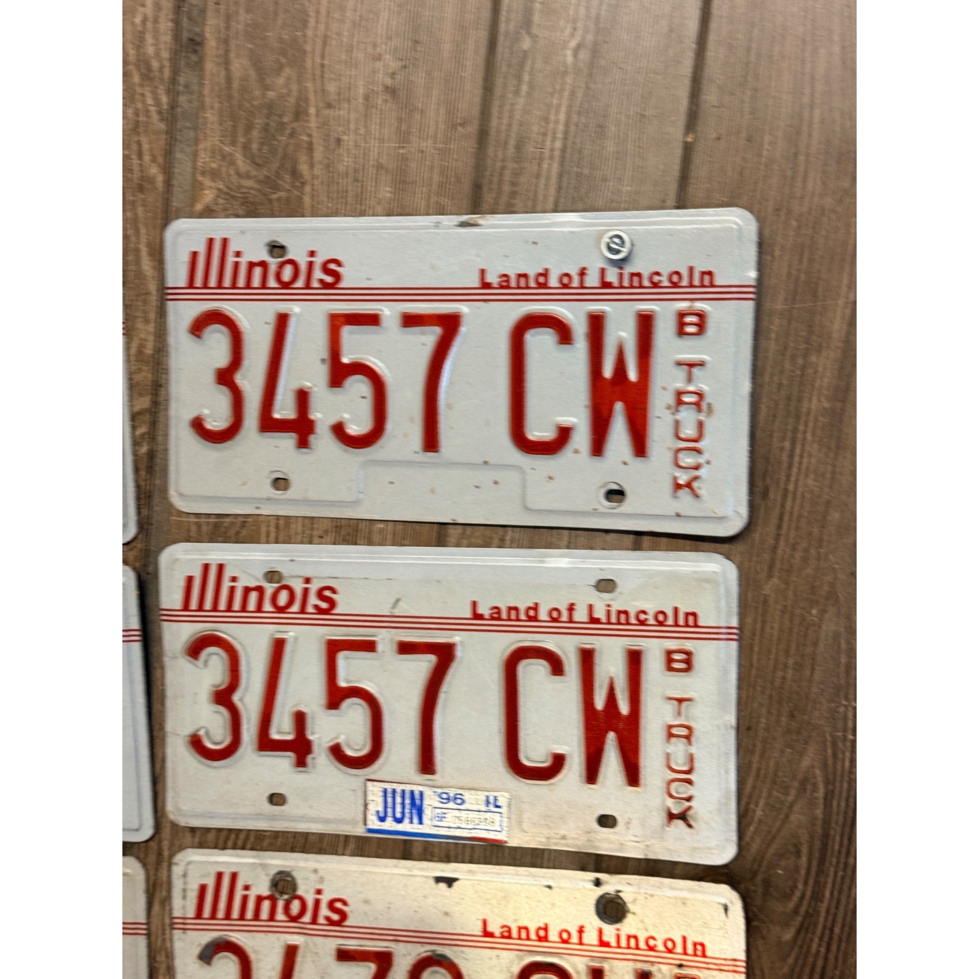 Vintage Large Lot (6) Illinois License Plates 1980s-1990s Land of Lincoln Motto