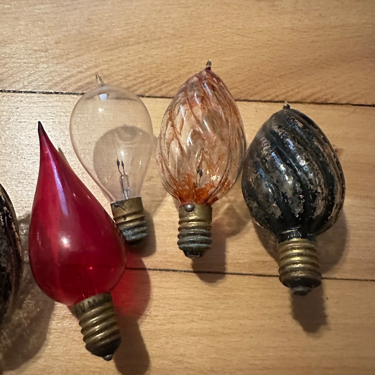 (5) 1920s Exhaust Tip Edison Christmas Light Bulbs C6