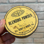 Vintage c1920s Henry C. Miner Inc Blending Powder Makeup Tin Can New York Adv.