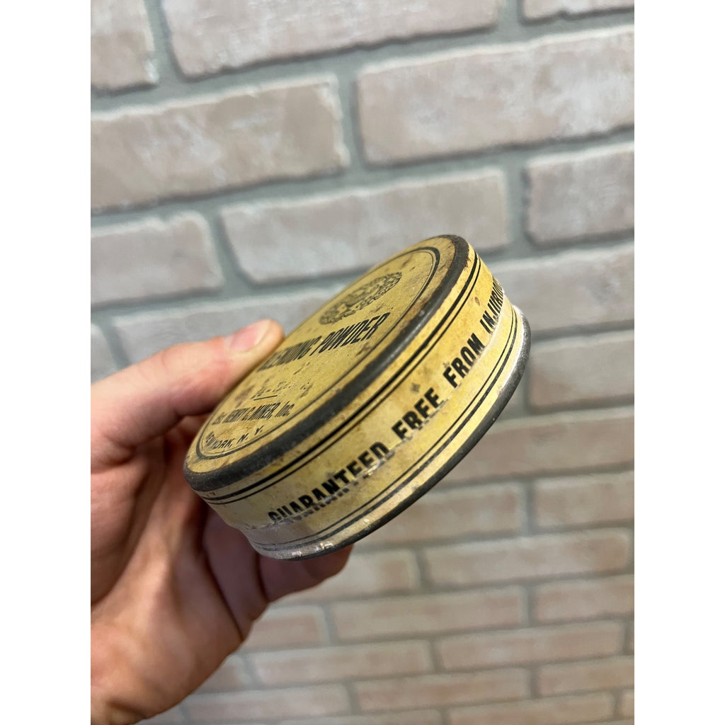 Vintage c1920s Henry C. Miner Inc Blending Powder Makeup Tin Can New York Adv.