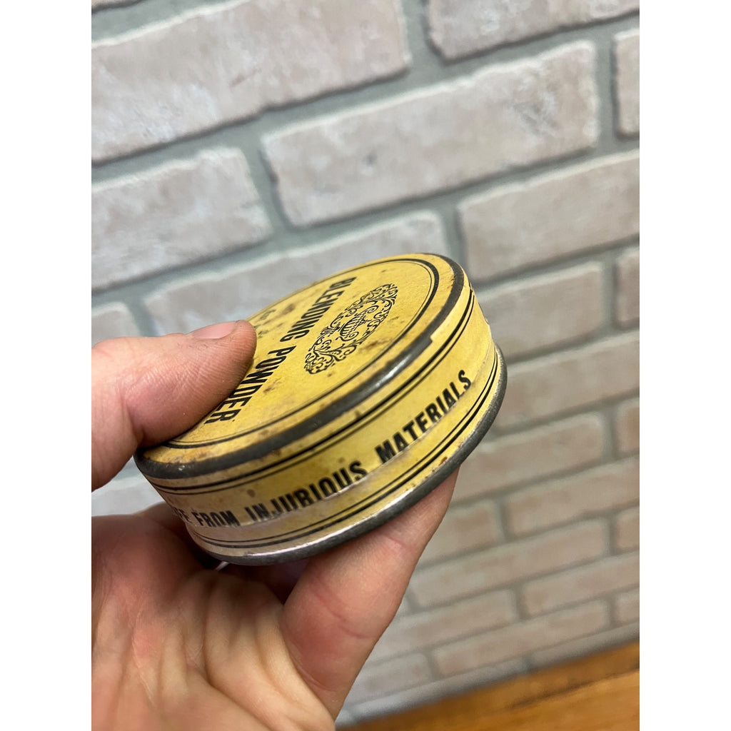 Vintage c1920s Henry C. Miner Inc Blending Powder Makeup Tin Can New York Adv.