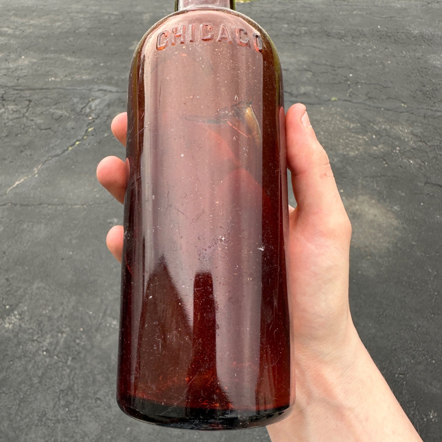 Antique Jos Triner Chicago Illinois Elixir Bitter Wine Amber Bottle Whiskey?