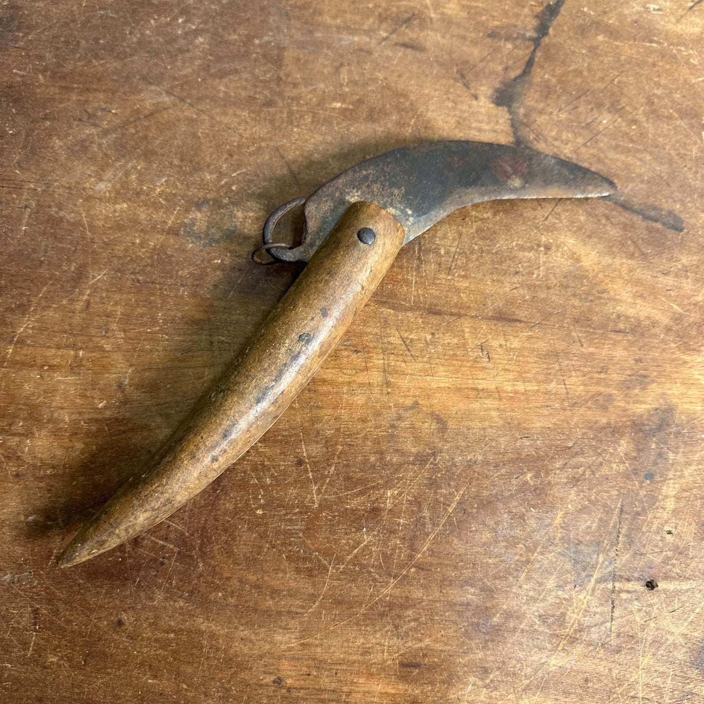 Antique 18th Century Revolutionary War Folding Knife w/ Wooden Handle 1700s