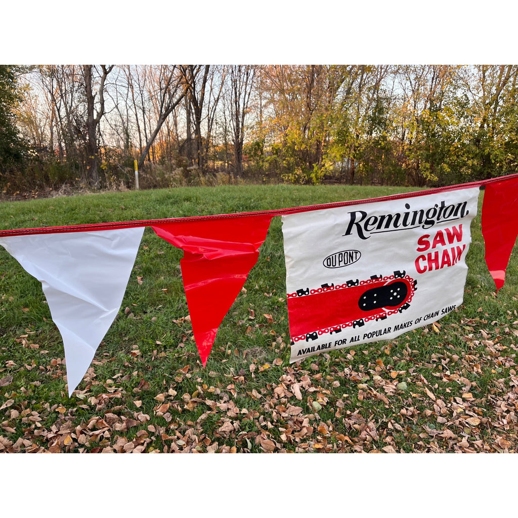 Vintage 1960s Remington Chainsaws Advertising Retail Store Banner Sign 24ft