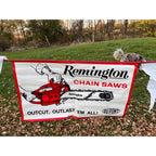 Vintage 1960s Remington Chainsaws Advertising Retail Store Banner Sign 24ft
