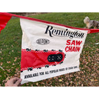 Vintage 1960s Remington Chainsaws Advertising Retail Store Banner Sign 24ft