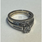 IKS 14K White Gold Diamond Bridal Set Wedding Ring Size 6.75 -- 6.89g