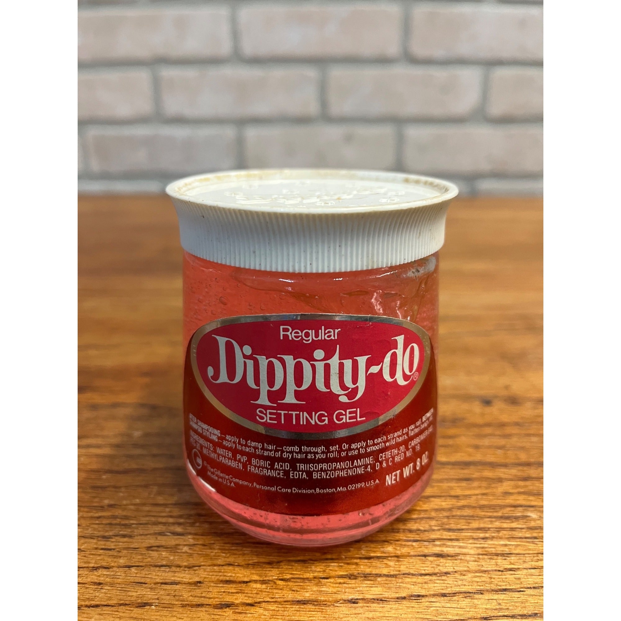 Vintage Dippity-do Hair Setting Gel Pink Full Unopened 8oz Jar NOS NEW Regular