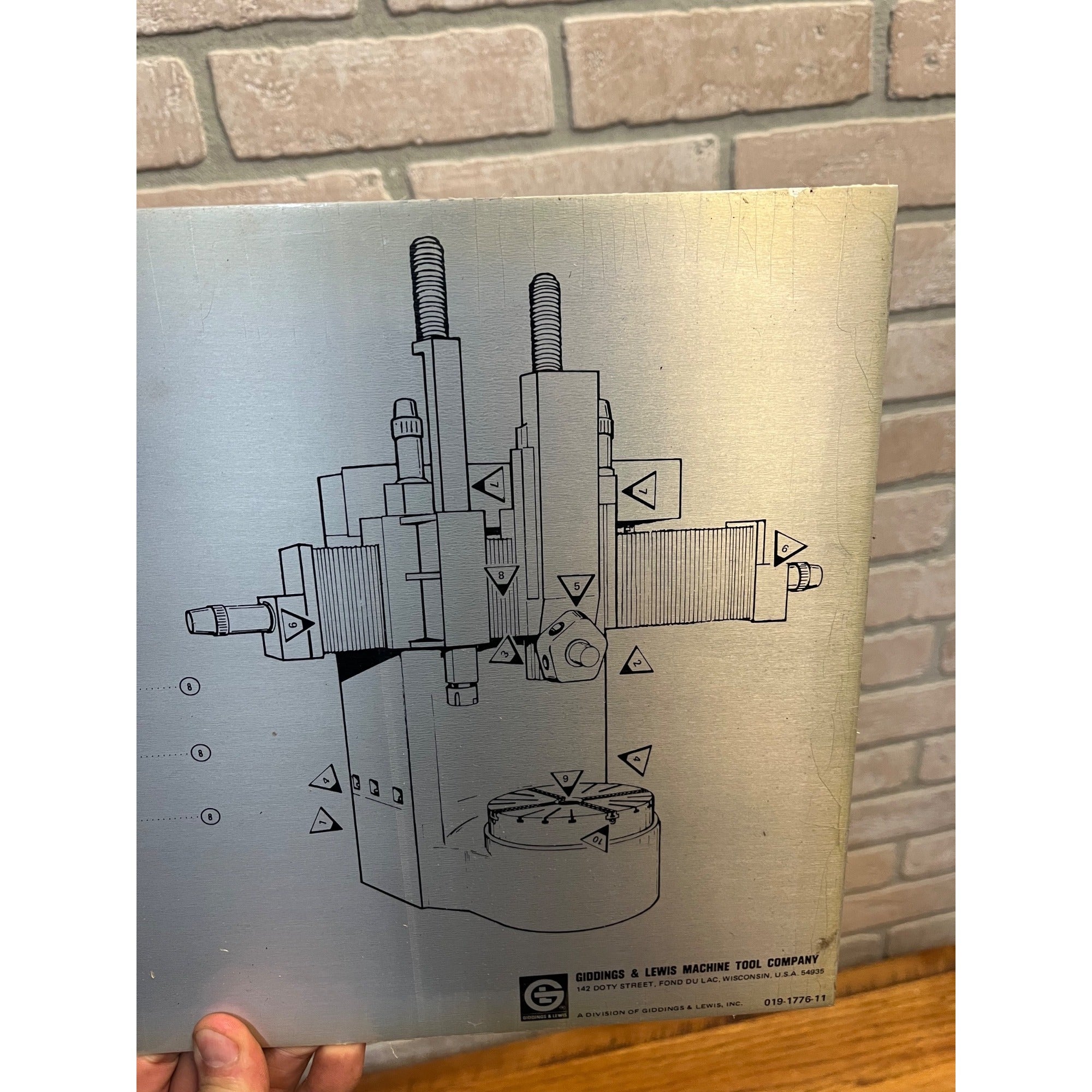 Vintage Giddings & Lewis Machine Tool Company Lubrication Chart Sign Advertising
