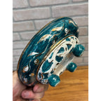 Vintage Capodimonte Italy Porcelain Candy Dish Lidded Trinket Bowl Green Gold