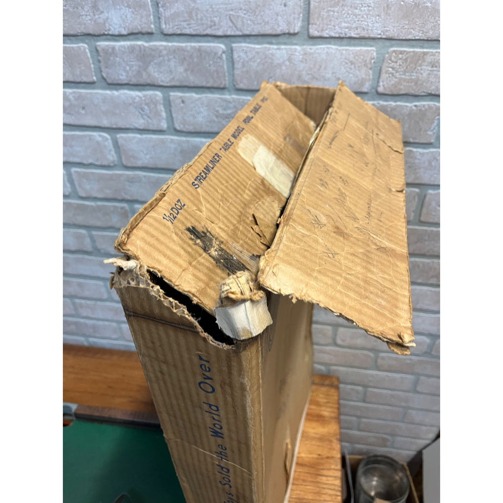 Vintage 1920s Gotham Pressed Steel Toy Streamliner Table Top Pool Table w/ Box