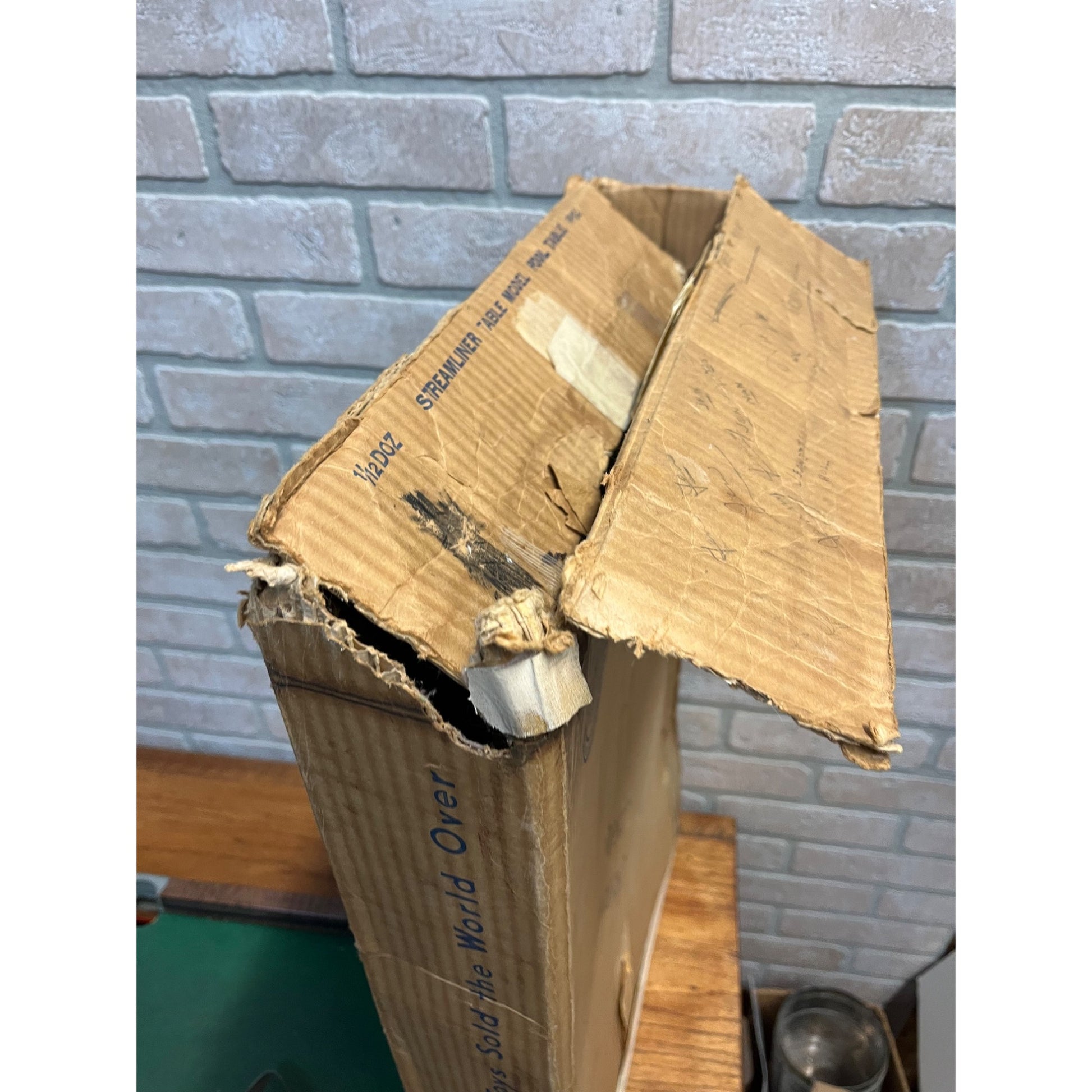 Vintage 1920s Gotham Pressed Steel Toy Streamliner Table Top Pool Table w/ Box