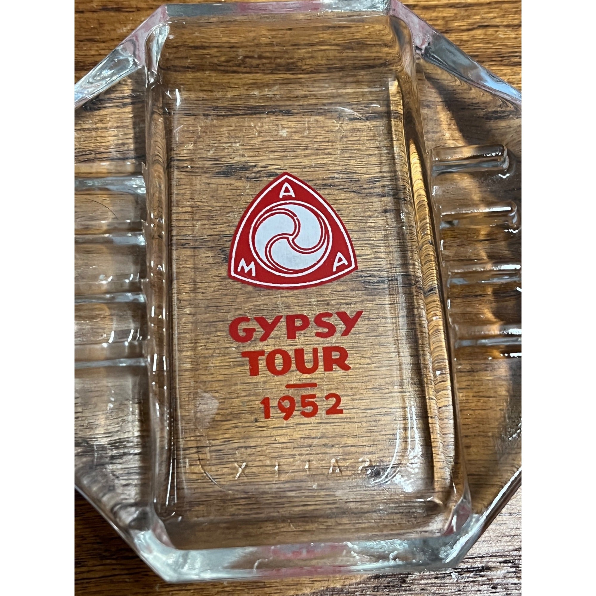 Vintage 1952 AMA American Motorcycle Association Gypsy Tour Ashtray HARLEY SAFEX