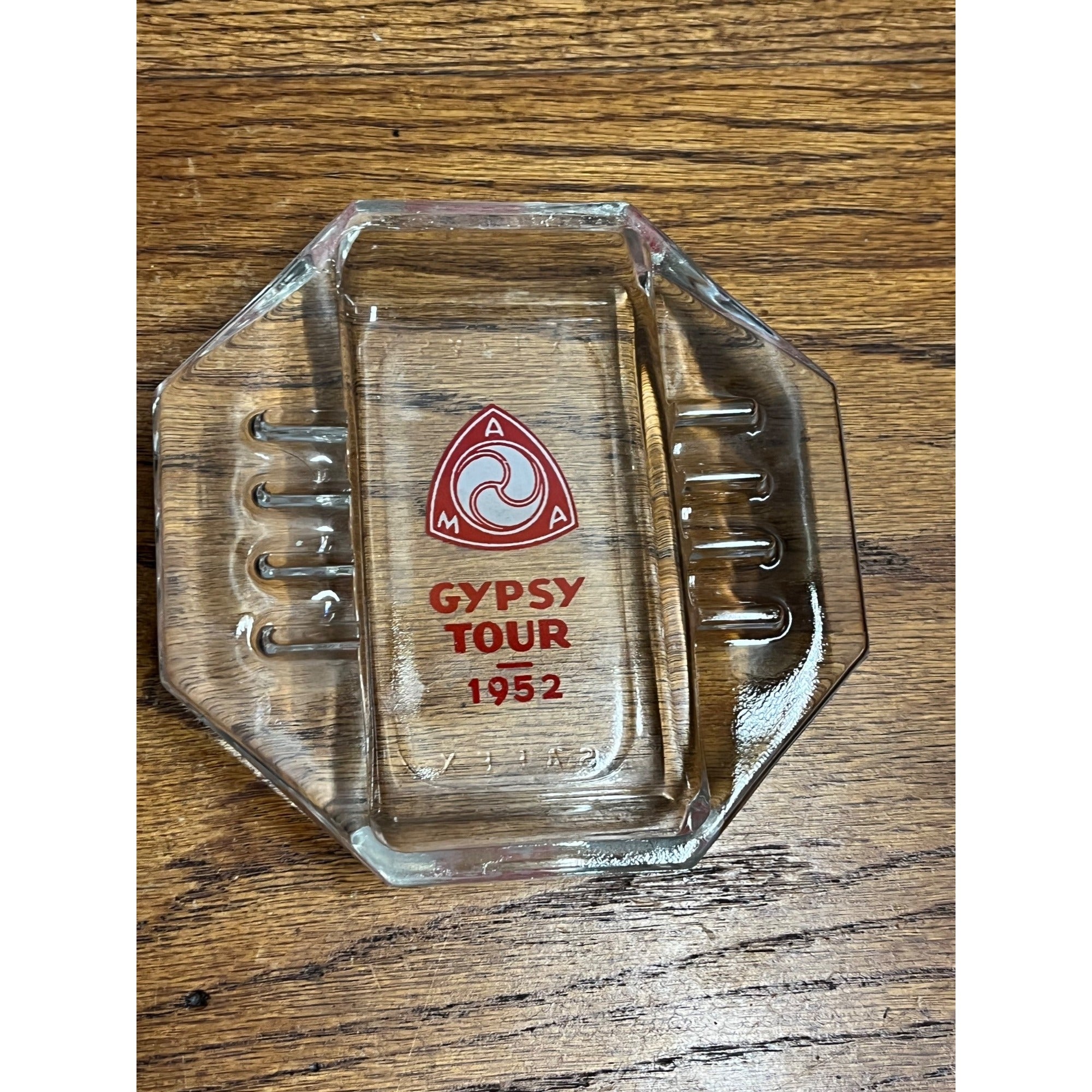 Vintage 1952 AMA American Motorcycle Association Gypsy Tour Ashtray HARLEY SAFEX