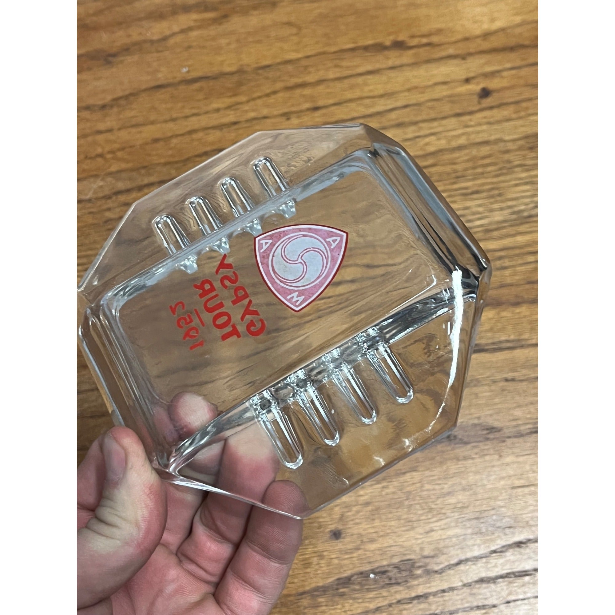 Vintage 1952 AMA American Motorcycle Association Gypsy Tour Ashtray HARLEY SAFEX