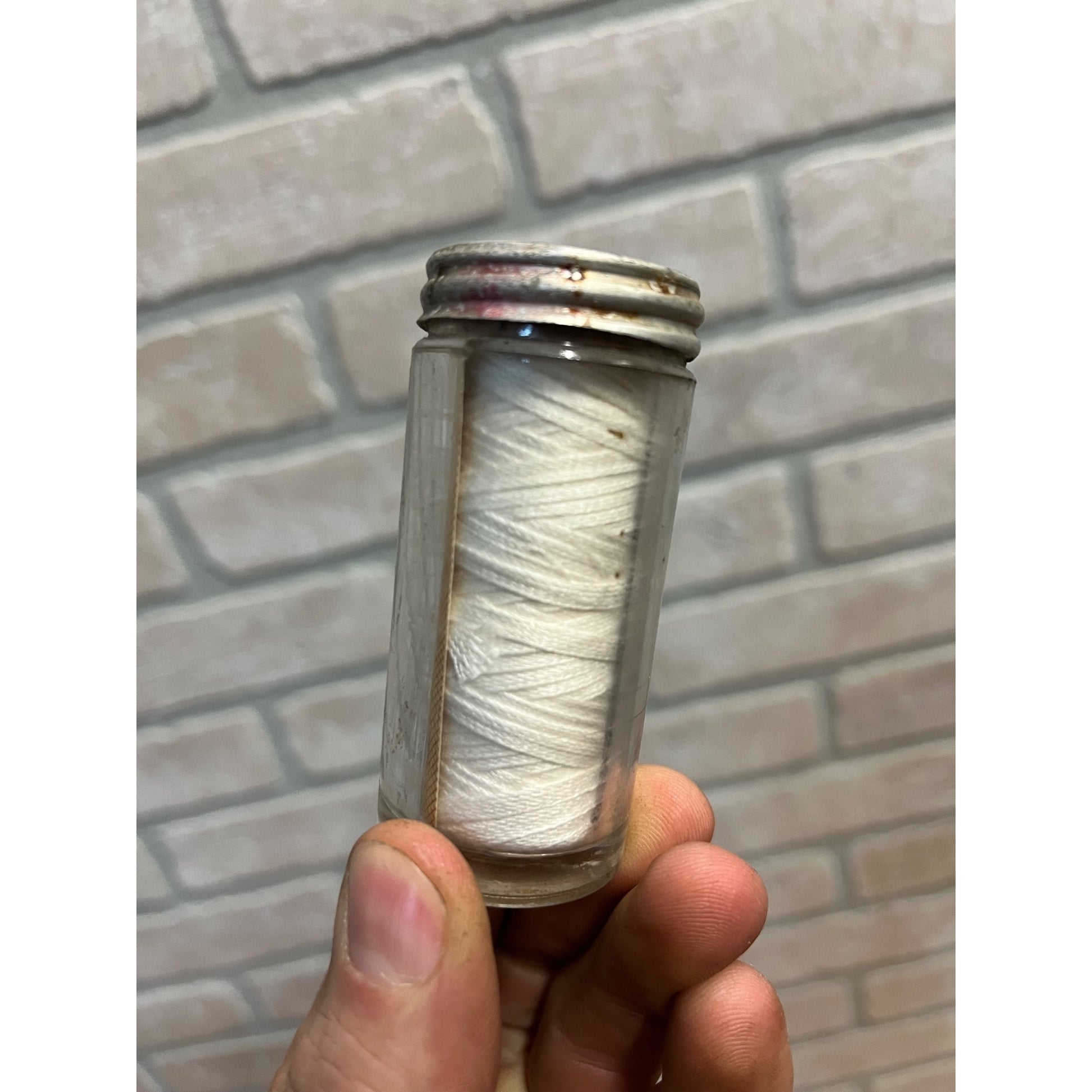 Vintage Johnson & Johnson Umbilical Tape In Glass Jar Medical