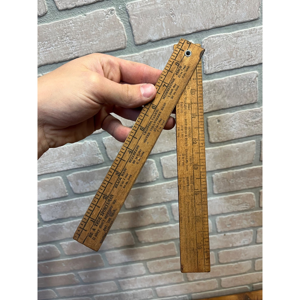 Vintage 1920s May-B-Inn Merrill Tomahawk Wis WI Advertising Fish Ruler Shell Oil
