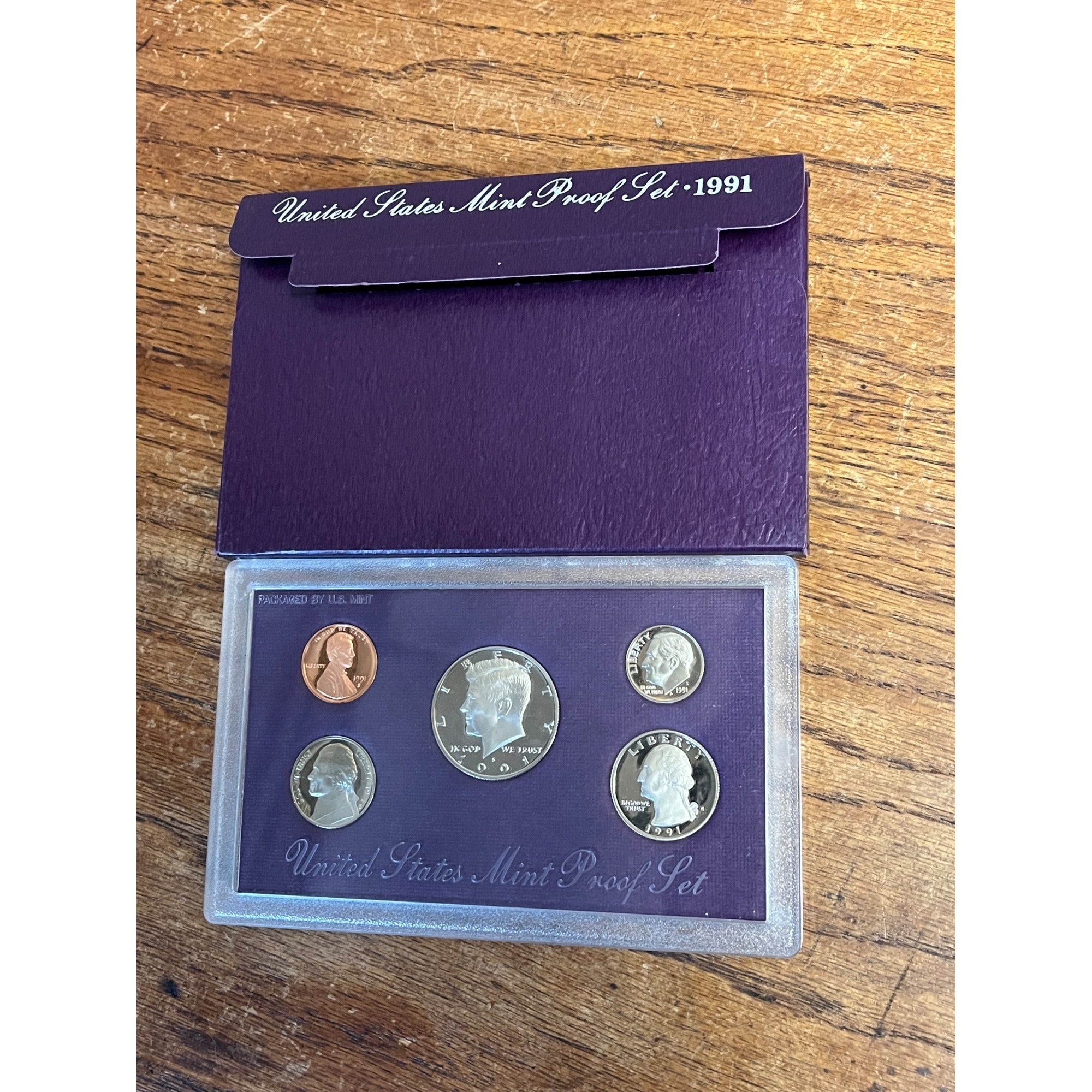 1991 US Mint Proof Set 5 Coin Set OGP COA Original Government Packaging