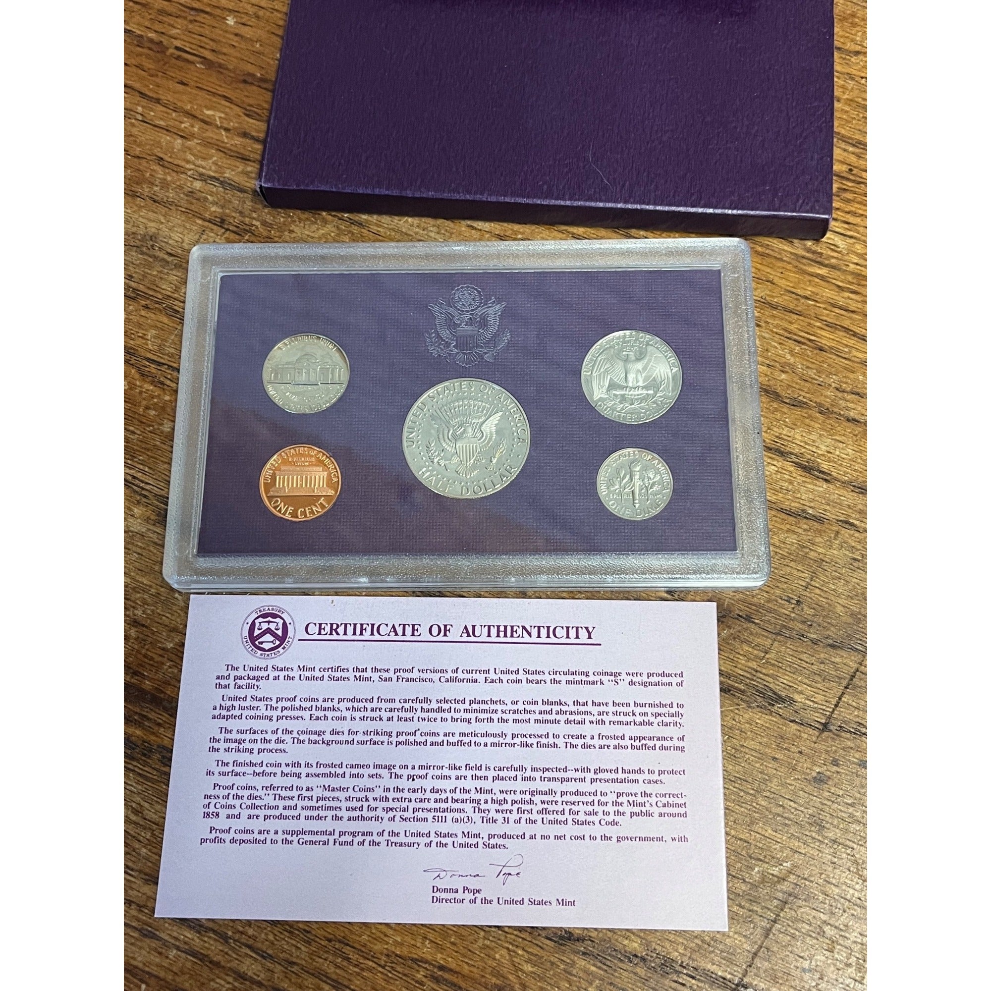 1991 US Mint Proof Set 5 Coin Set OGP COA Original Government Packaging