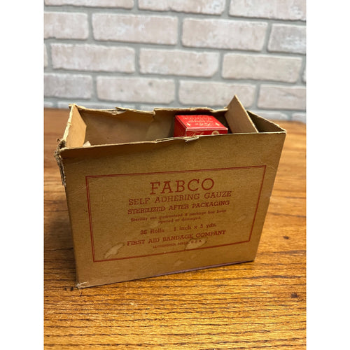 Vintage Fabco Self Adhering Gauze Bandage NOS Lot Pharmacy Decor 1940s Retail overstock