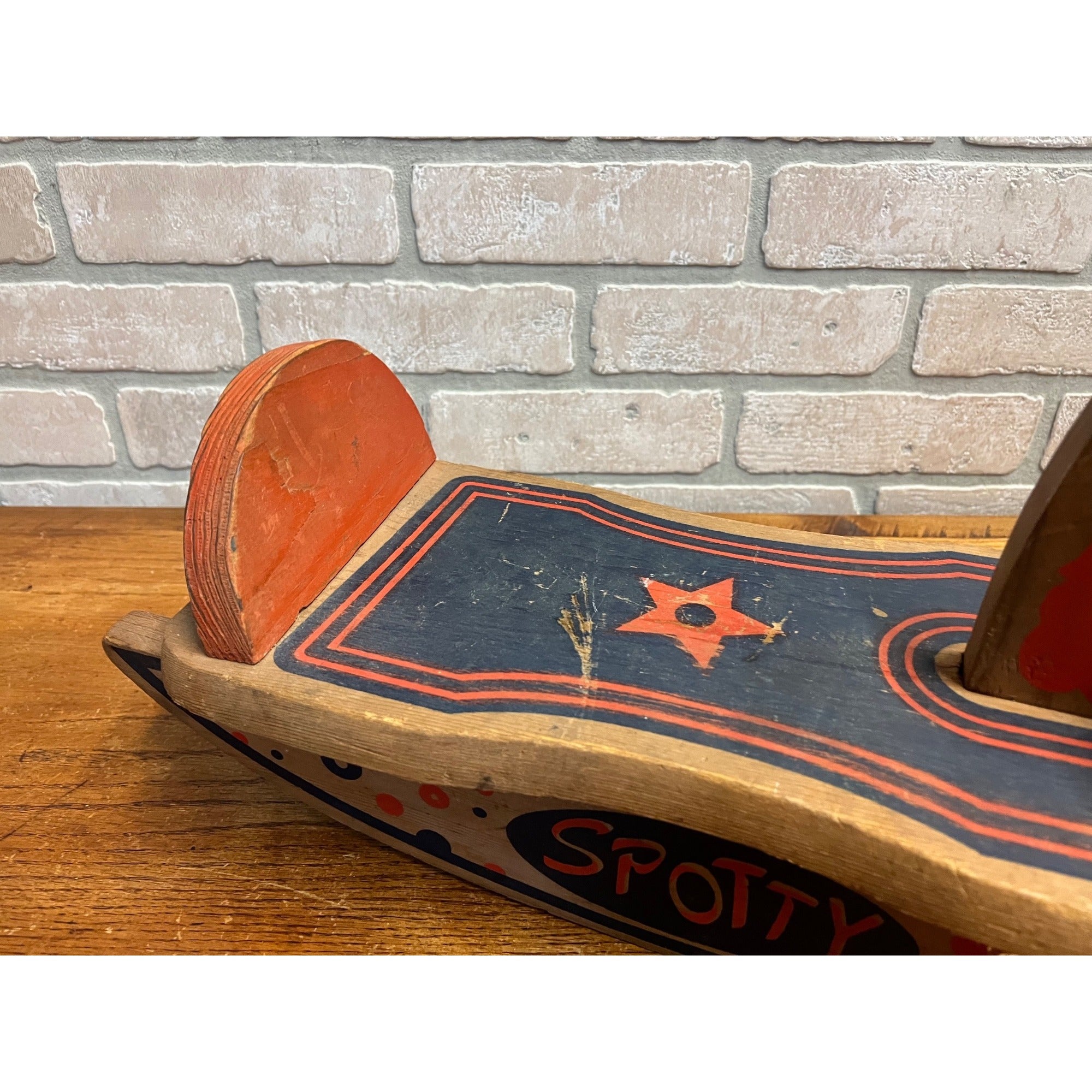 Vintage Wooden Spotty Rocking Horse Children's Kids Boys Girls Toy Rocker